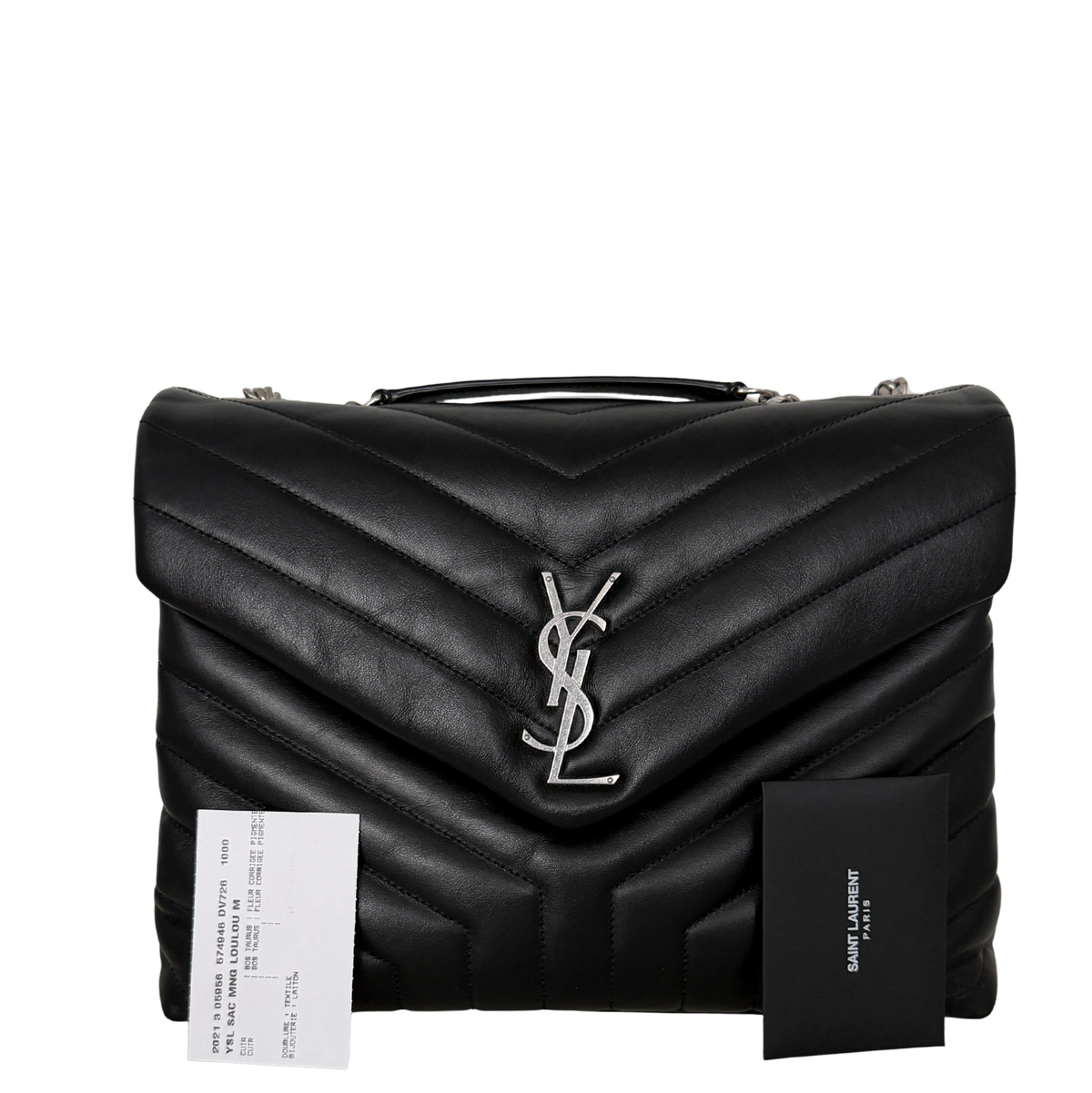 Saint Laurent YSL LouLou Medium Leder schwarz silber Hardware / sehr gut Saint Laurent
