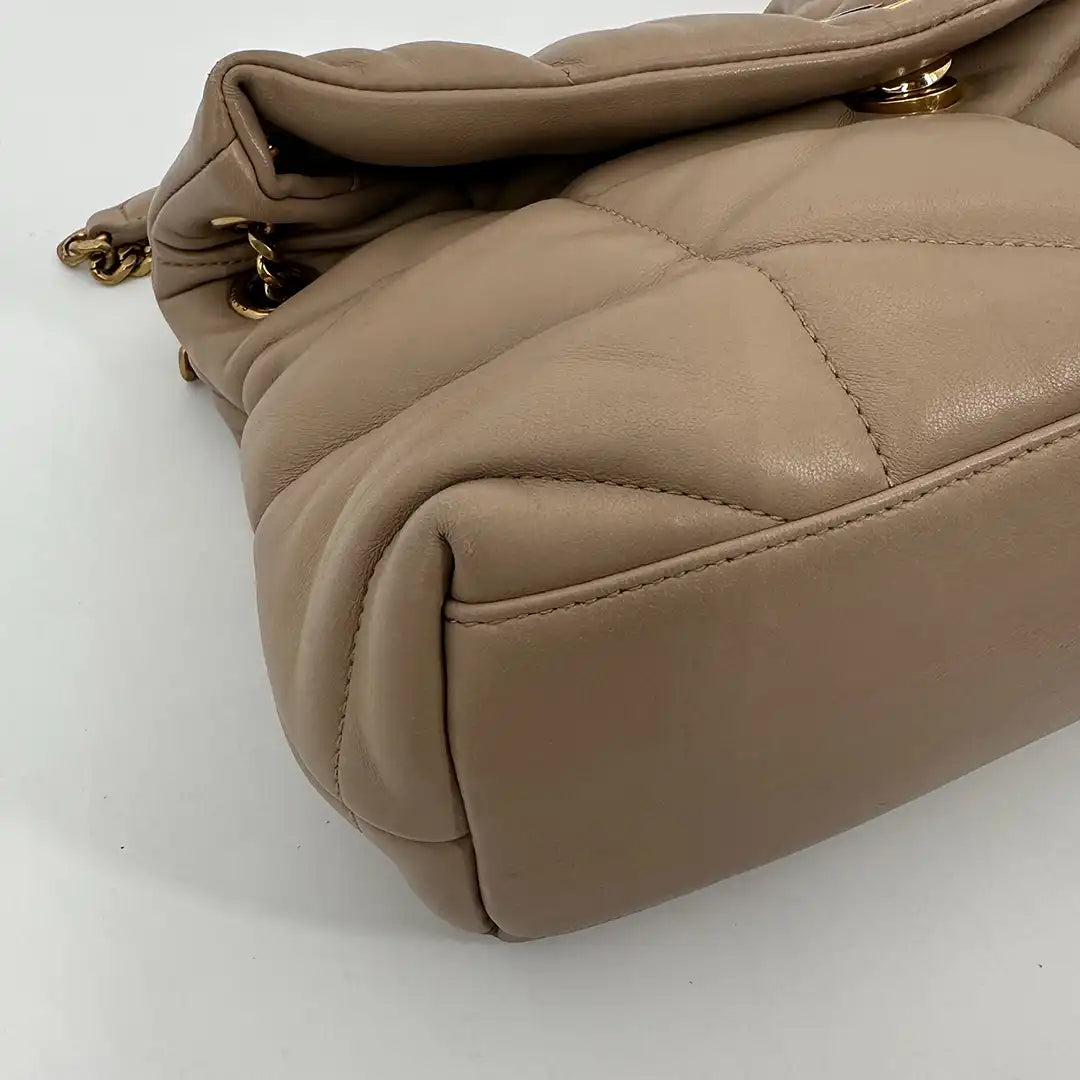 Saint Laurent LouLou Puffer Small Handtasche beige Leder / sehr gut Saint Laurent