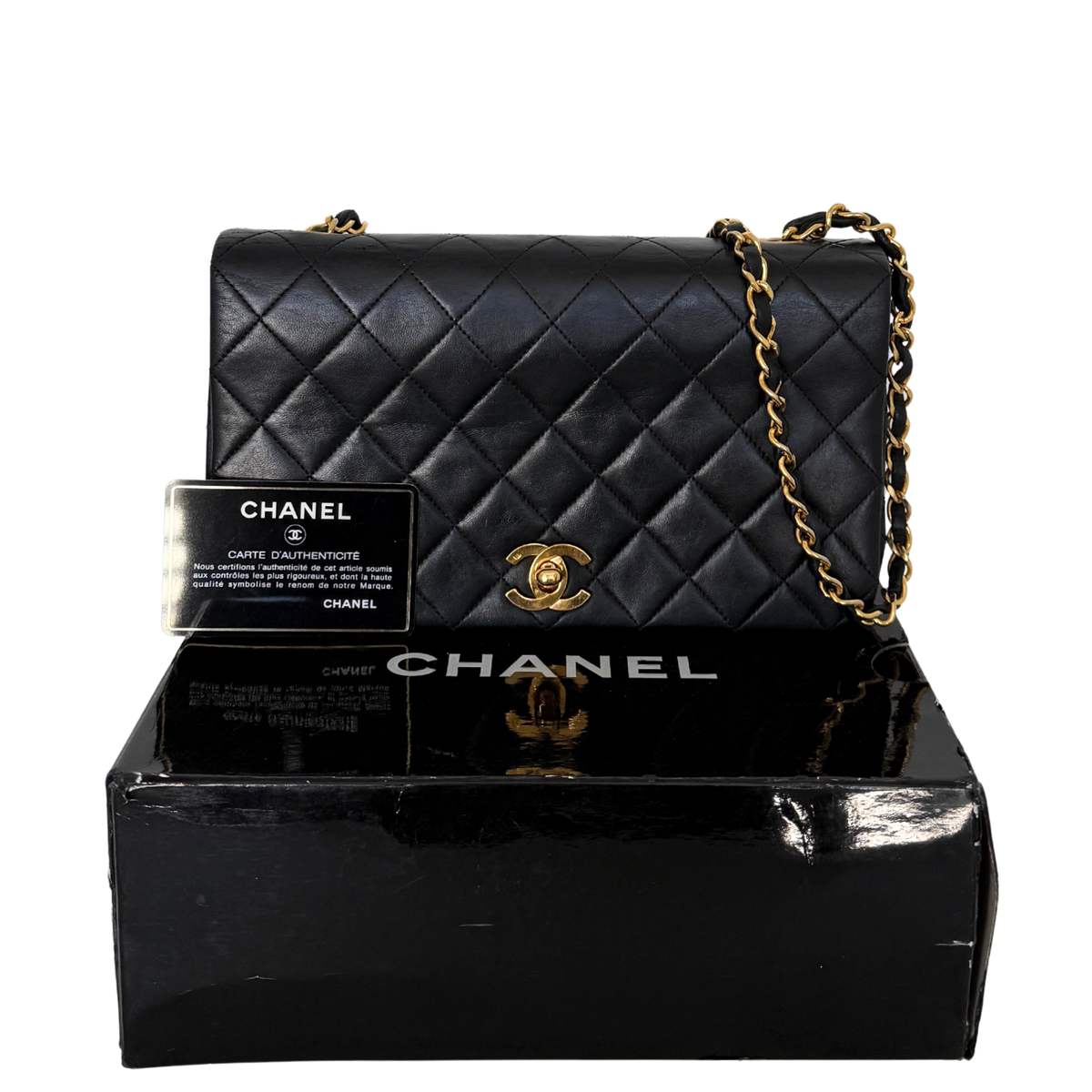 Chanel Timeless Single Flap Bag Schwarz / gut Chanel