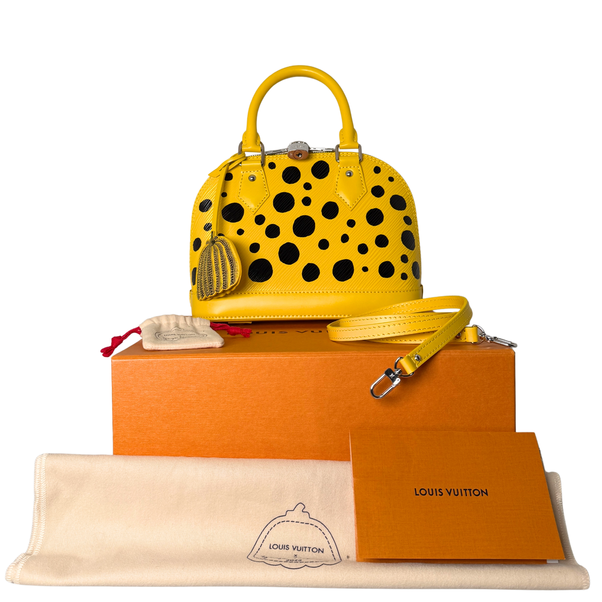 Louis Vuitton x Yayoi Kusama Alma BB Handtasche aus Epi-Leder Gelb M21700 Fullset / neuwertig Louis Vuitton