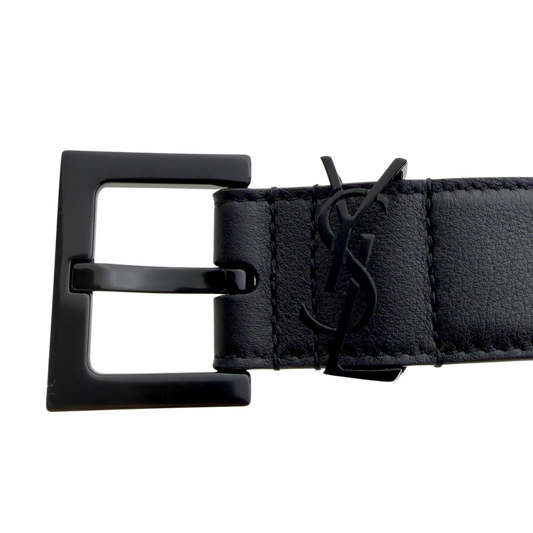 Saint Laurent Cassandre Gürtel All black 80cm Schwarz / sehr gut Saint Laurent