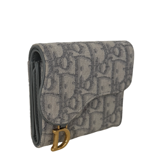 Dior Saddle Lotus Geldbörse Oblique Jacquard grau / sehr gut Dior