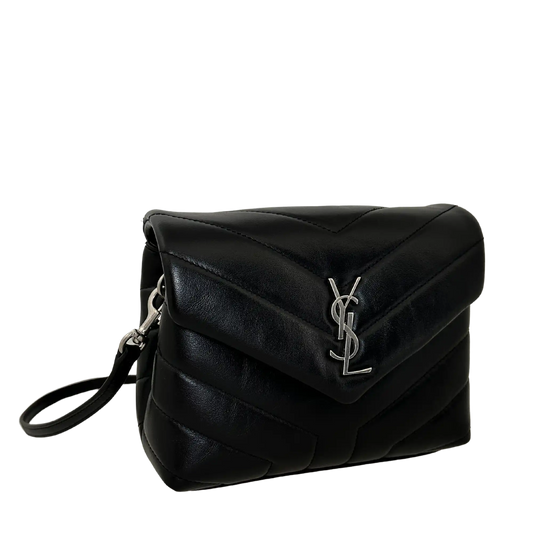 Saint Laurent YSL LouLou Toy schwarz silber Hardware Leder / sehr gut Saint Laurent