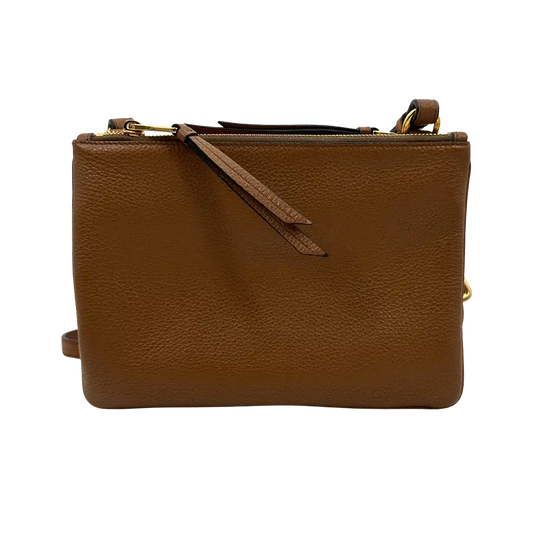 Prada Vitello Phenix Cannella braune Leder Crossbody Tasche / neuwertig Prada