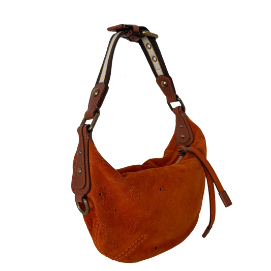 Louis Vuitton Limited Edition Orange Monogram Suede Onatah PM Bag / neuwertig Louis Vuitton