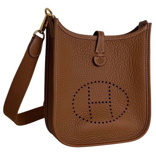 Hermès Evelyne 16 TPM Amazone Taurillon Clémence Gold Braun Gold – Ansicht 2