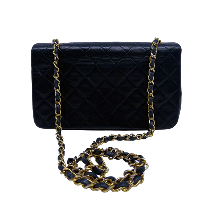 Chanel Timeless Single Flap Small dunkelblaues Lammleder / gut Produkt
