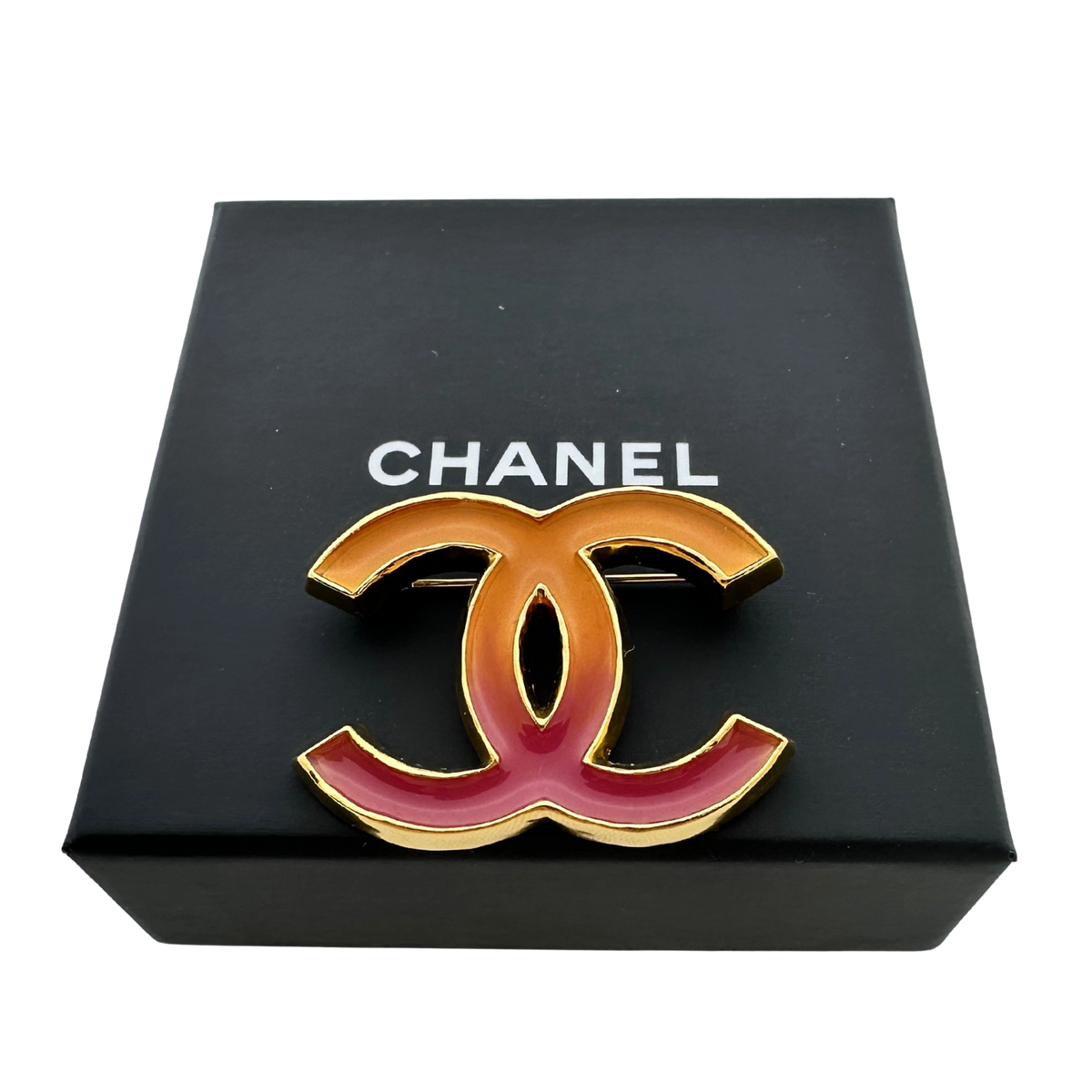 Chanel CC Brosche Gold/Orange/Pink - Limitierte Edition / Neuwertig Chanel