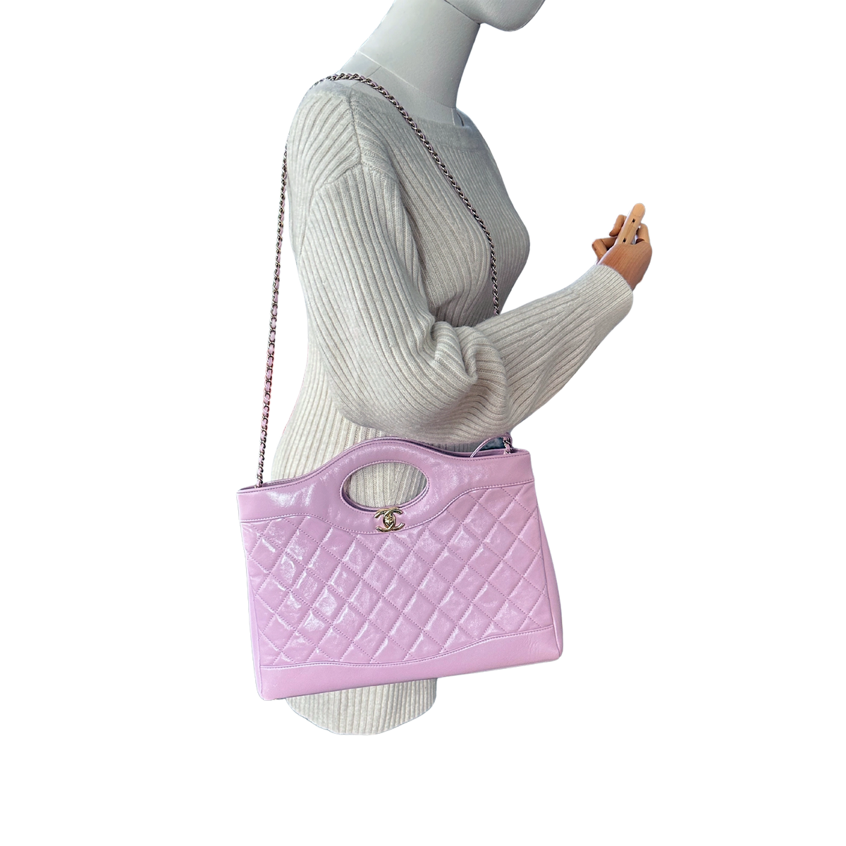 Chanel 31 light purple glänzendes Lammleder Shopper / sehr gut Louis Vuitton