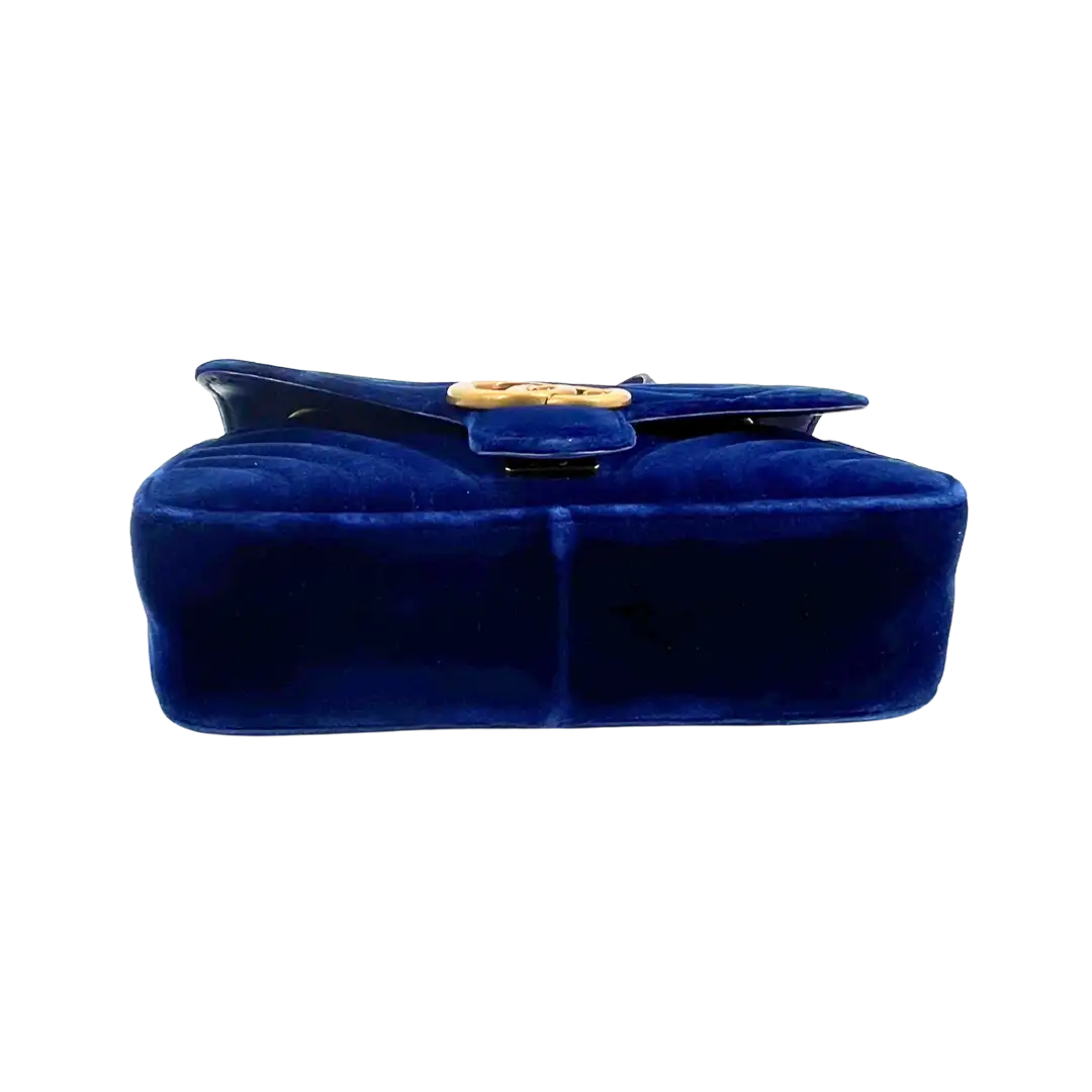 Gucci GG Marmont Mini cobalt blue Samttasche / sehr gut Gucci