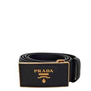 Prada Saffiano Leather Belt Gold Hardware 80cm / very good