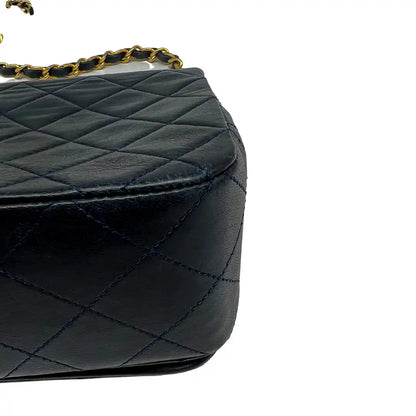 Chanel Timeless Single Flap Small dunkelblaues Lammleder / gut Produkt