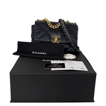 Chanel 19 Flap Bag Small Tas Navy Lamsleer