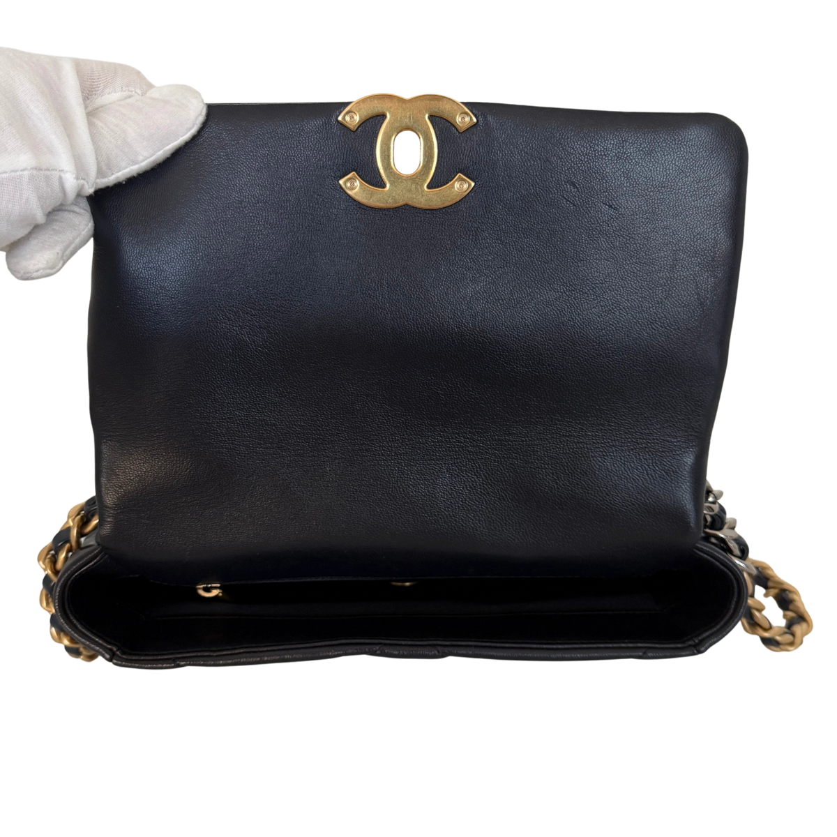 Chanel 19 Flap Bag Small Tas Navy Lamsleer