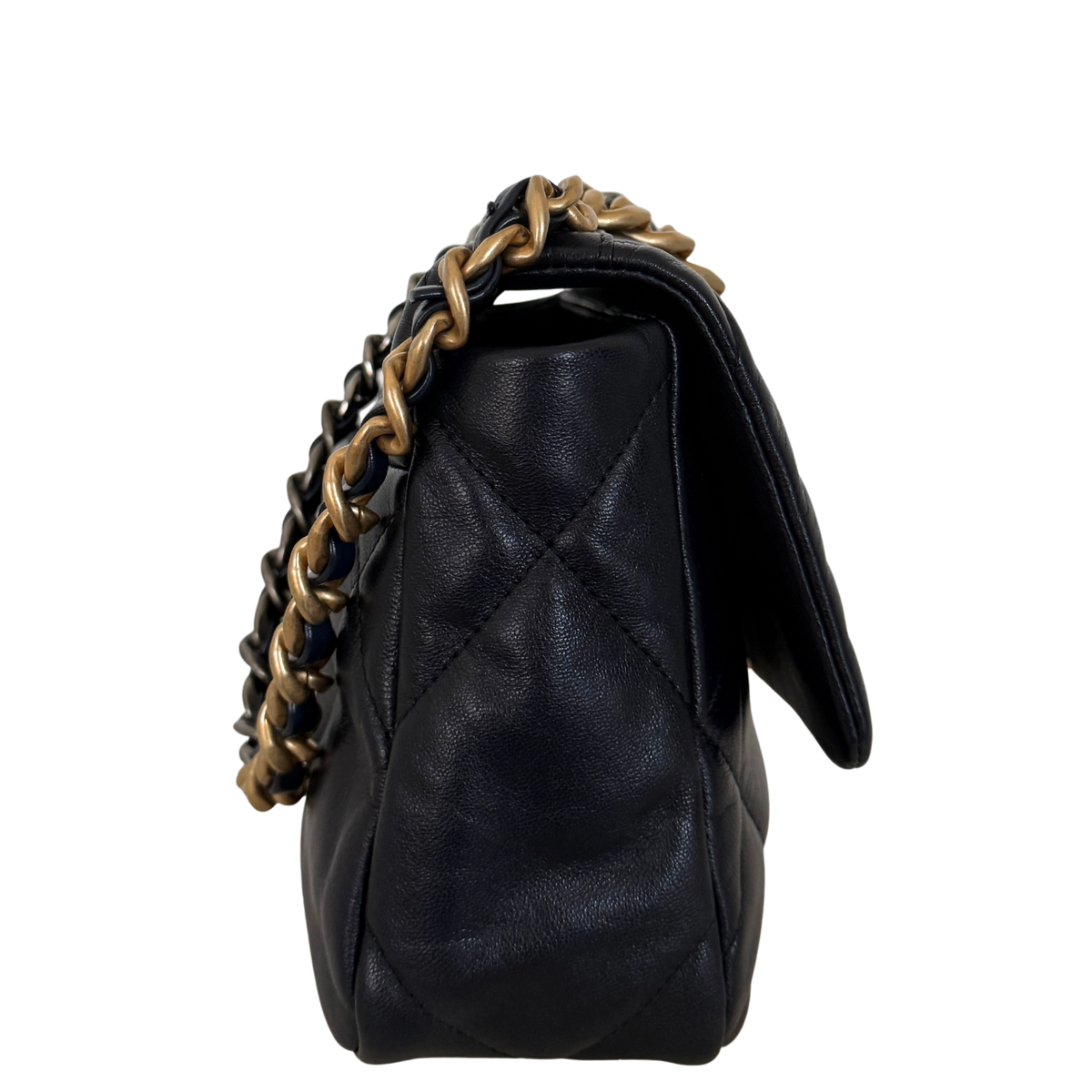 Chanel 19 Flap Bag Small Tas Navy Lamsleer