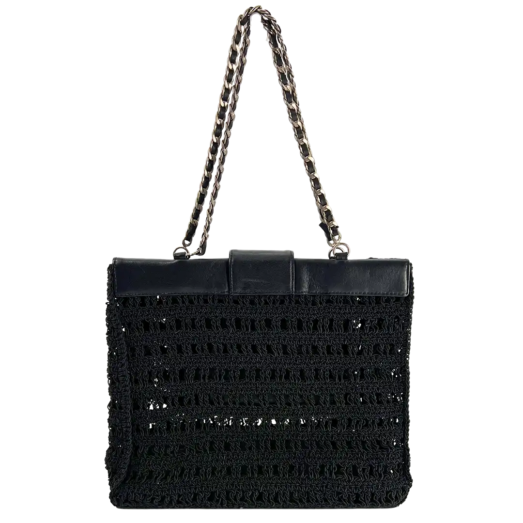 Chanel Vintage Supermodel Häkeltasche CC Logo / sehr gut Chanel