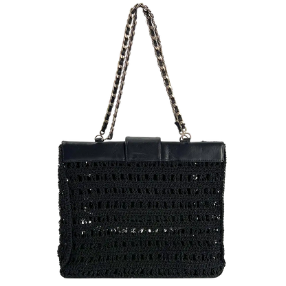 Chanel Vintage Supermodel Häkeltasche CC Logo / sehr gut Chanel