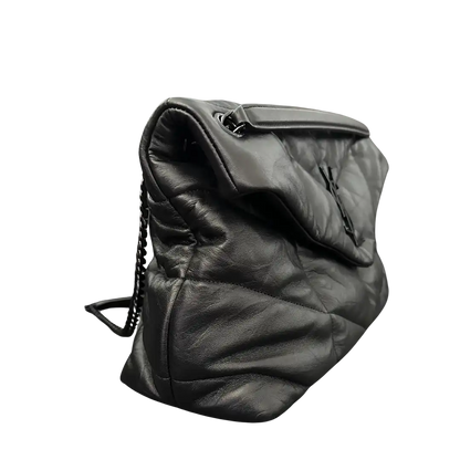 Saint Laurent LouLou Puffer Medium Handtasche All black Lammleder / sehr gut Saint Laurent