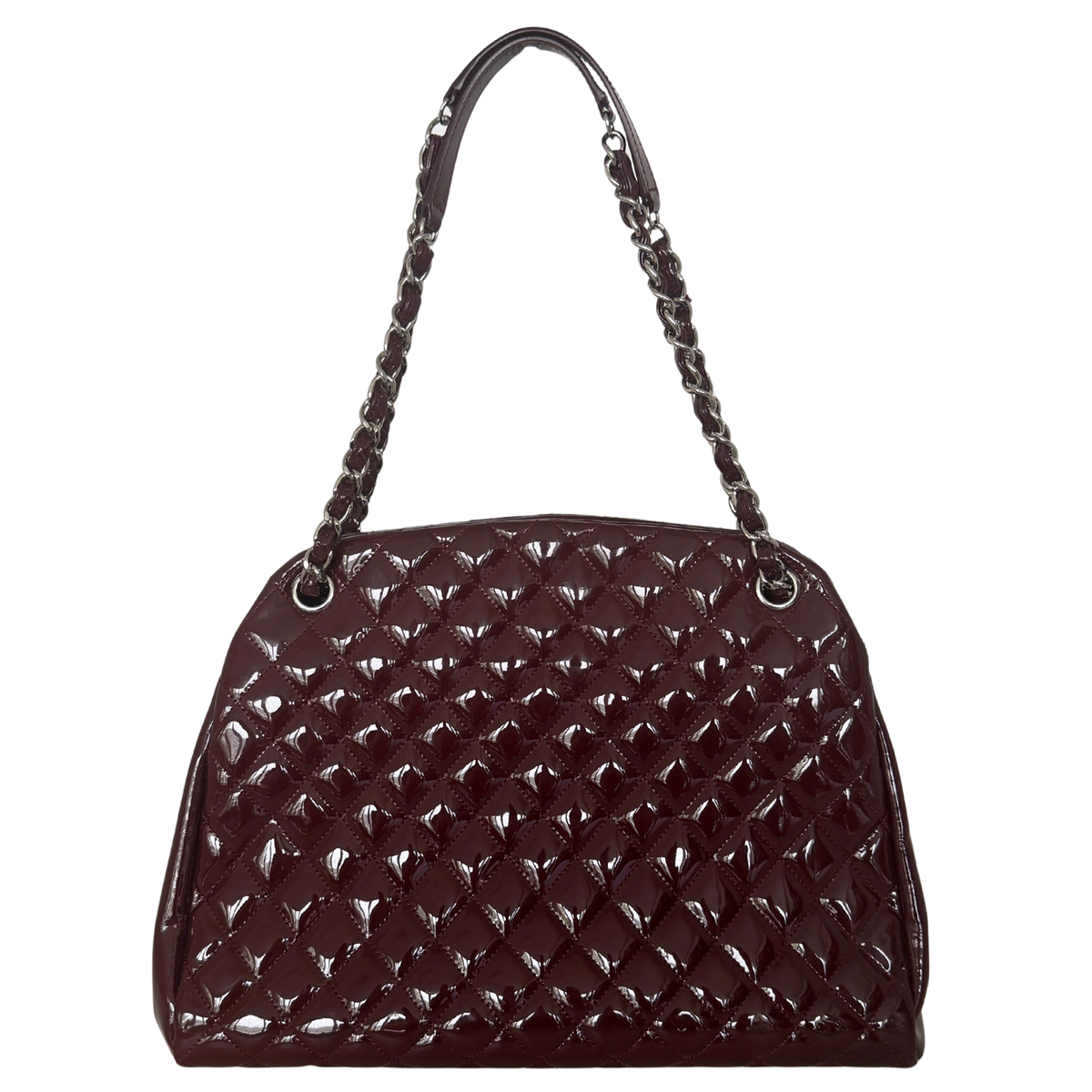 Chanel Mademoiselle Medium Schultertasche Lackleder Bordeaux / sehr gut Chanel
