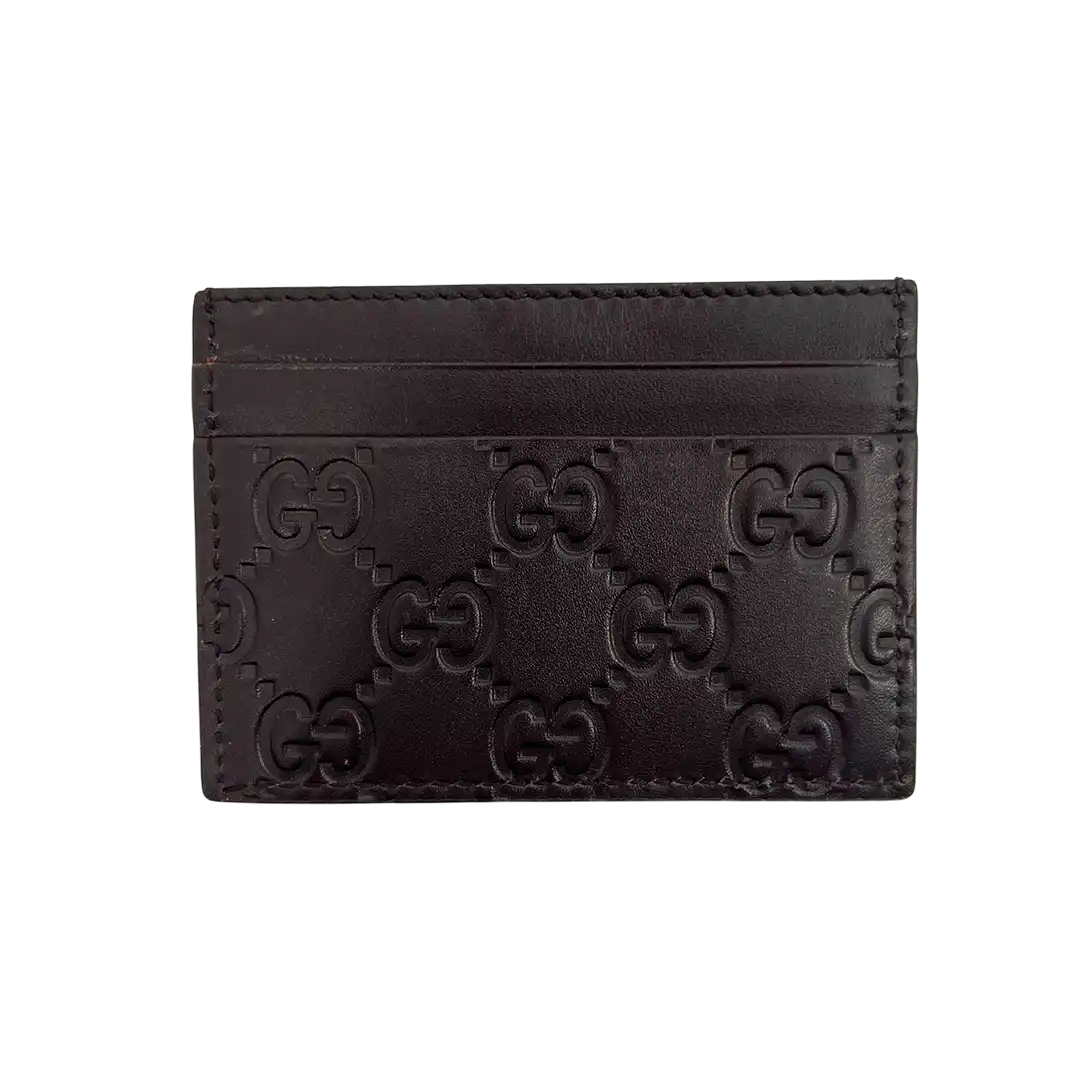 Gucci Guccissima Monogram Leder Cardholder Kartenetui braun / sehr gut Gucci