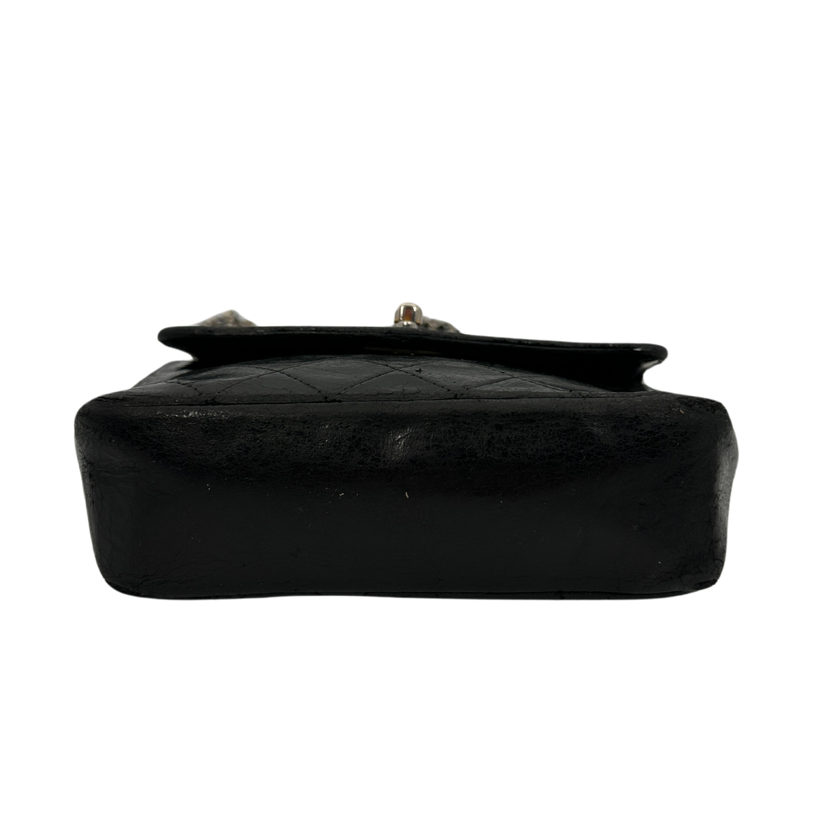 Chanel Mini Flap Bag schwarz Lammleder / akzeptabel Chanel