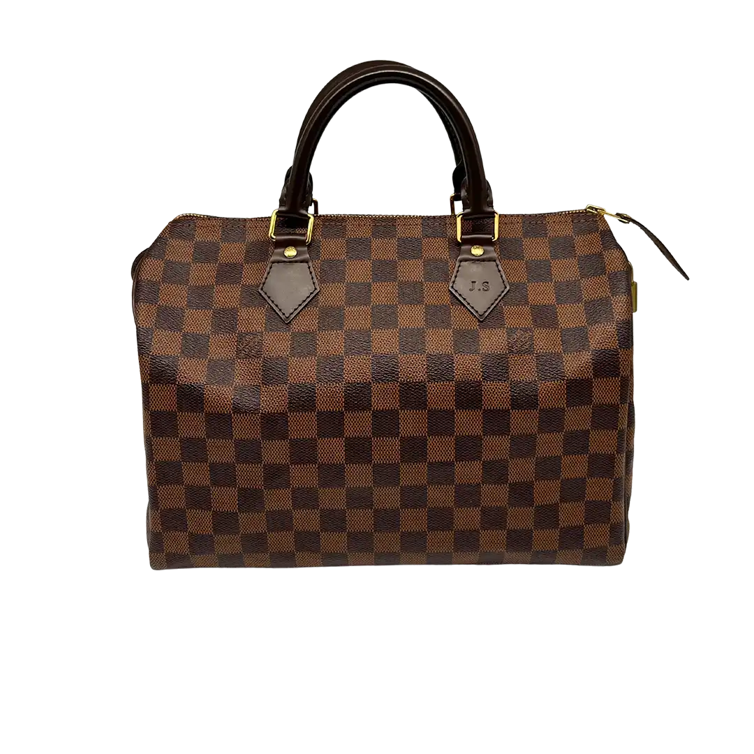 Louis Vuitton Speedy 30 Damier Ebene Hot Stamping J.S. Fullset / neuwertig Louis Vuitton