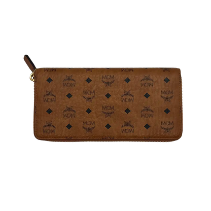 MCM Zipped Wallet groß Visetos Cognac Unisex Geldbörse / neuwertig MCM