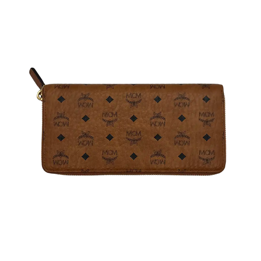 MCM Zipped Wallet groß Visetos Cognac Unisex Geldbörse / neuwertig MCM