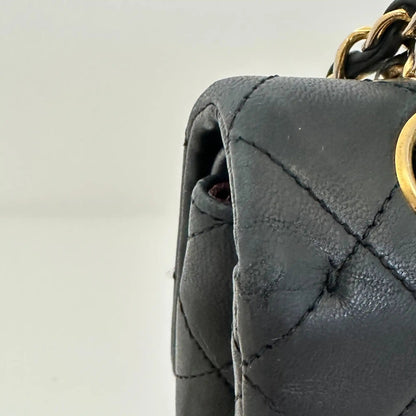 Chanel Timeless Vintage Double Flap Bag Lammleder schwarz Small/ gut Chanel