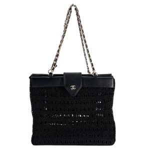 Chanel Vintage Supermodel Gehaakte Tas CC Logo