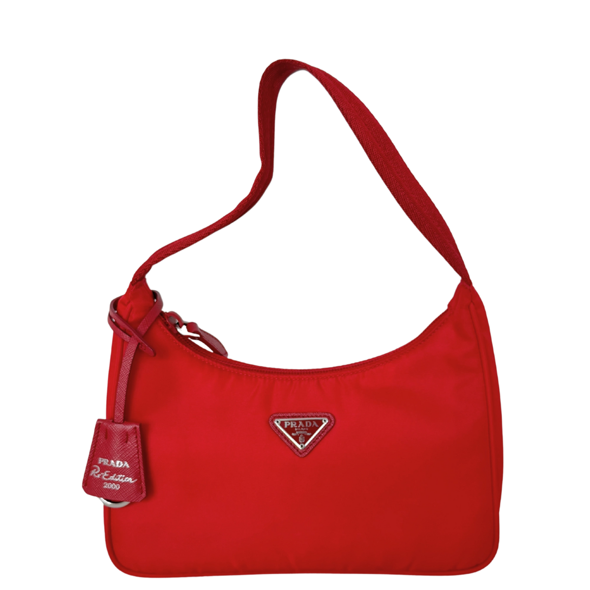Prada Re-Edition 2000 Mini Bag rot Fullset / sehr gut Prada