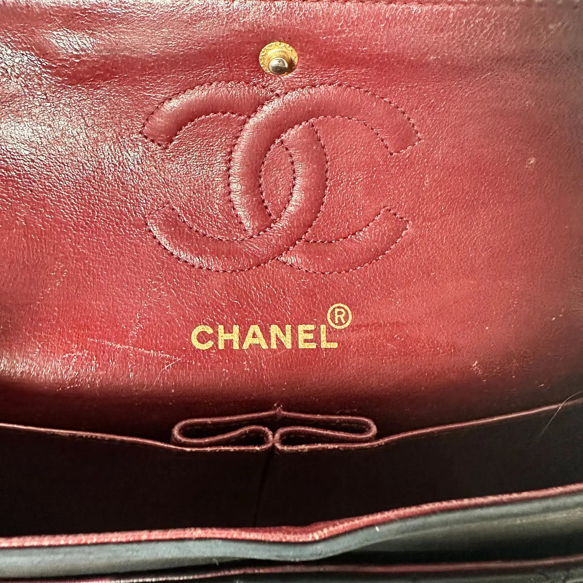 Chanel Timeless Vintage Double Flap Bag Lammleder schwarz Small/ gut Chanel