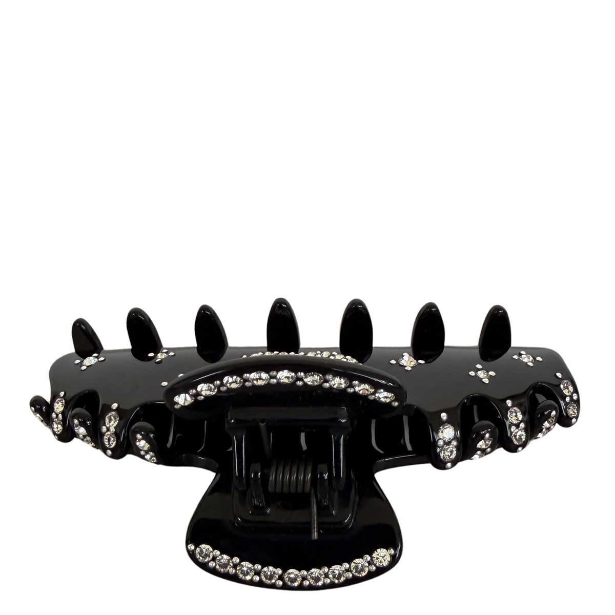 Chanel Resin Enamel Crystal CC Haarklammer schwarz / neuwertig Chanel