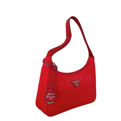 Prada Re-Edition 2000 Mini Bag rot Fullset / sehr gut Prada