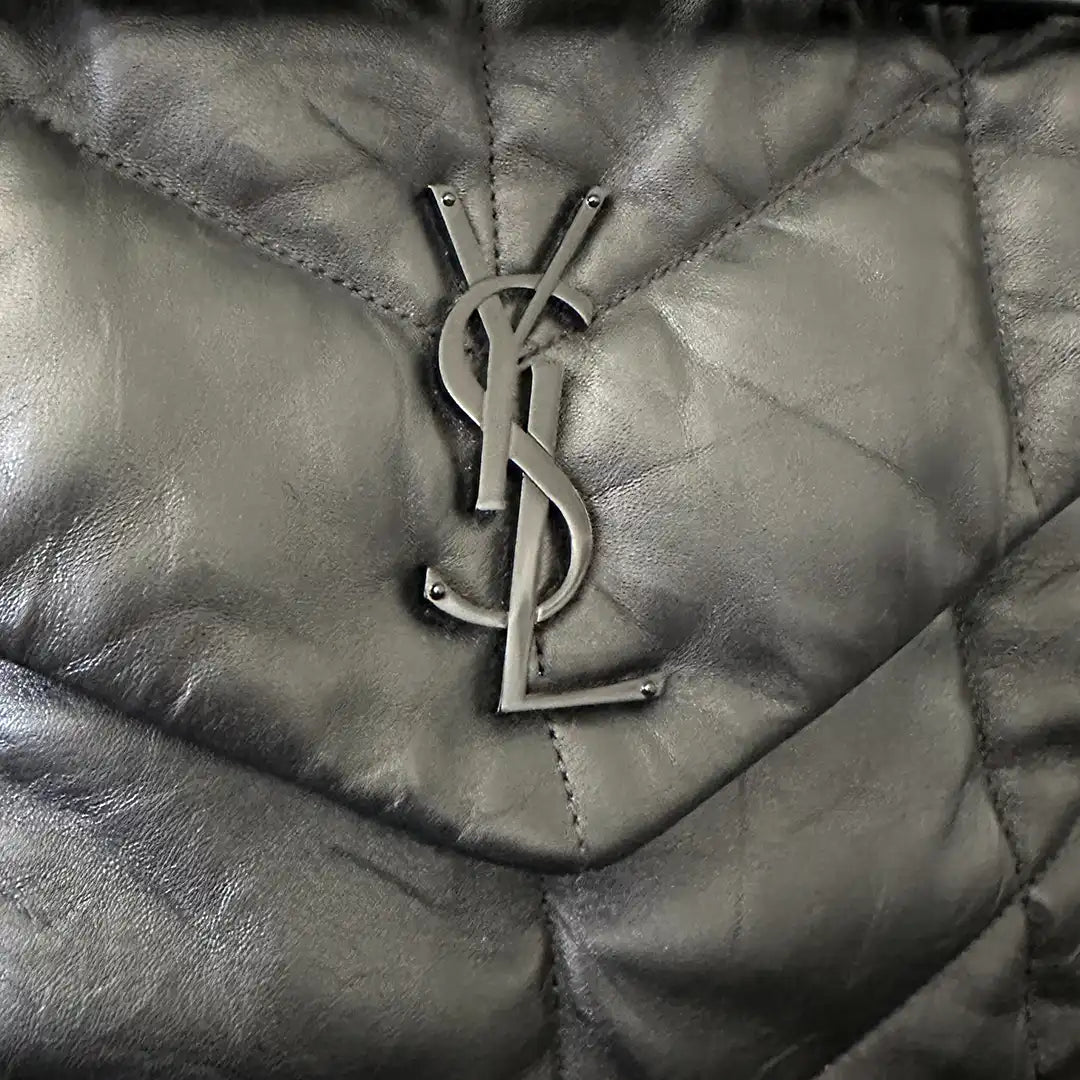 Saint Laurent LouLou Puffer Medium Handtasche All black Lammleder / sehr gut Saint Laurent