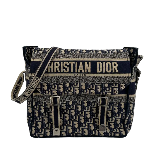 Dior Diorcamp Medium Oblique Jacquard Canvas Messenger Bag blau / sehr gut Dior