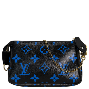 Louis Vuitton Monogram Mini Pochette Accessoires zwart blauw