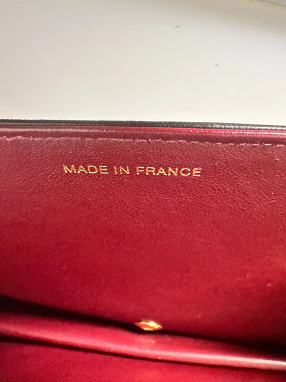 Chanel Timeless Wallet on Chain Vintage Lammleder schwarz mit ID Card / gut Chanel