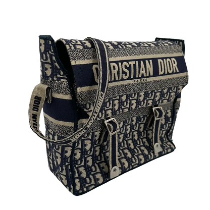 Dior Diorcamp Medium Oblique Jacquard Canvas Messenger Bag blau / sehr gut Dior