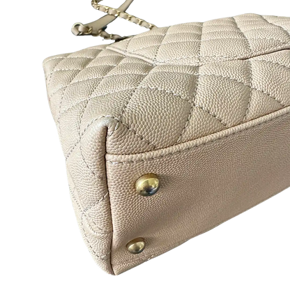 Chanel Coco Handle Medium Beige Caviar Leder Echsengriff Fullset / sehr gut Chanel