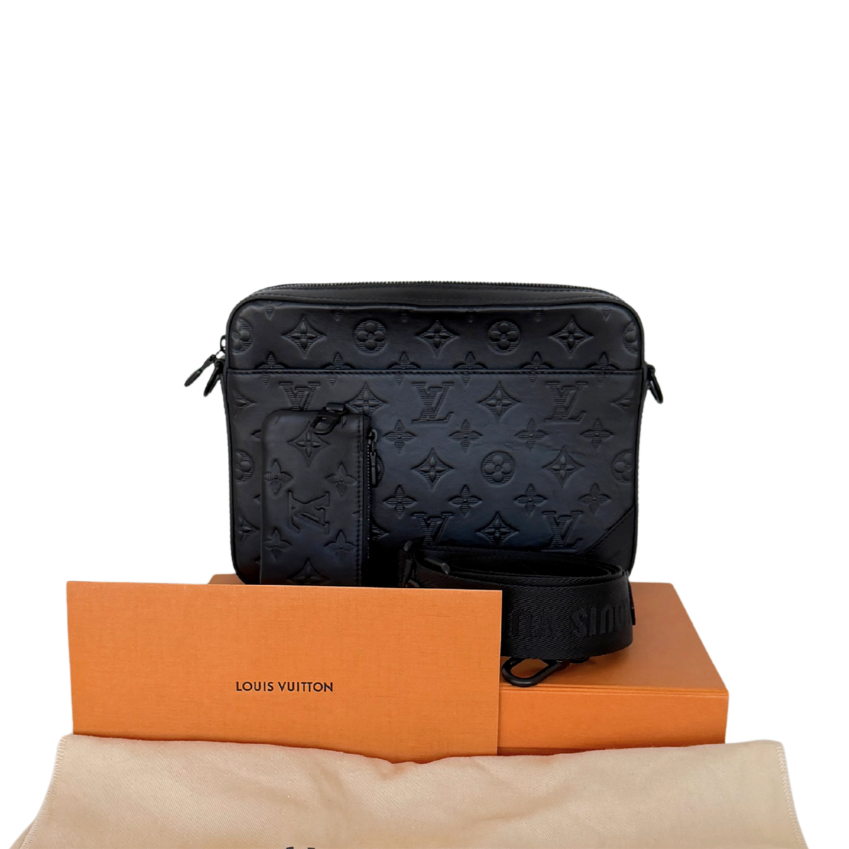 Louis Vuitton Duo Messenger Bag Schwarz Fullset M69827 / sehr gut Louis Vuitton