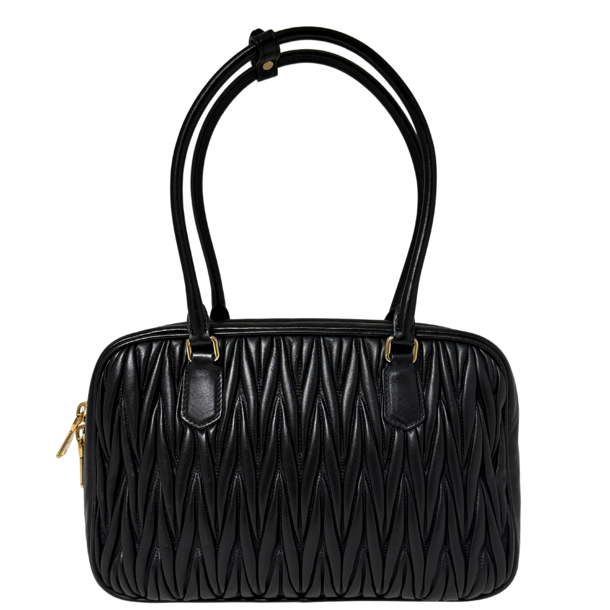 MIU MIU Boston Bag Leder / schwarz MIU MIU