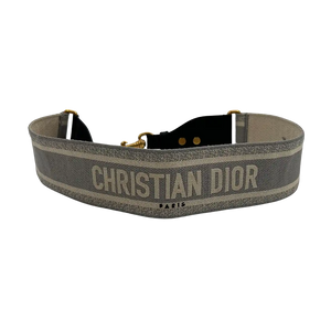 Christian Dior brede schouderband Dior Paris borduursel grijs