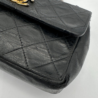 Chanel Mini Flap Bag schwarz Lammleder / akzeptabel Chanel