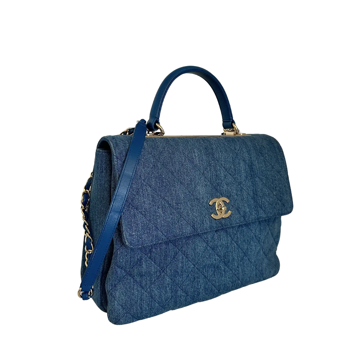 Chanel Trendy CC Top Handle Large Denim Blau / sehr gut Chanel