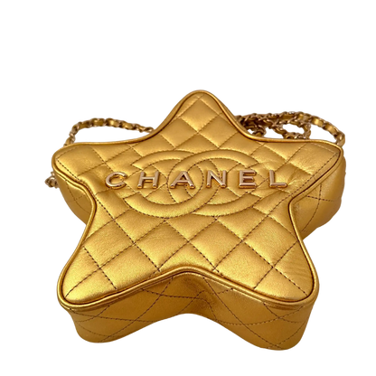 Chanel  Metallic Lammleder Quilted Walk Of Fame Star Bag Gold / neuwertig Chanel