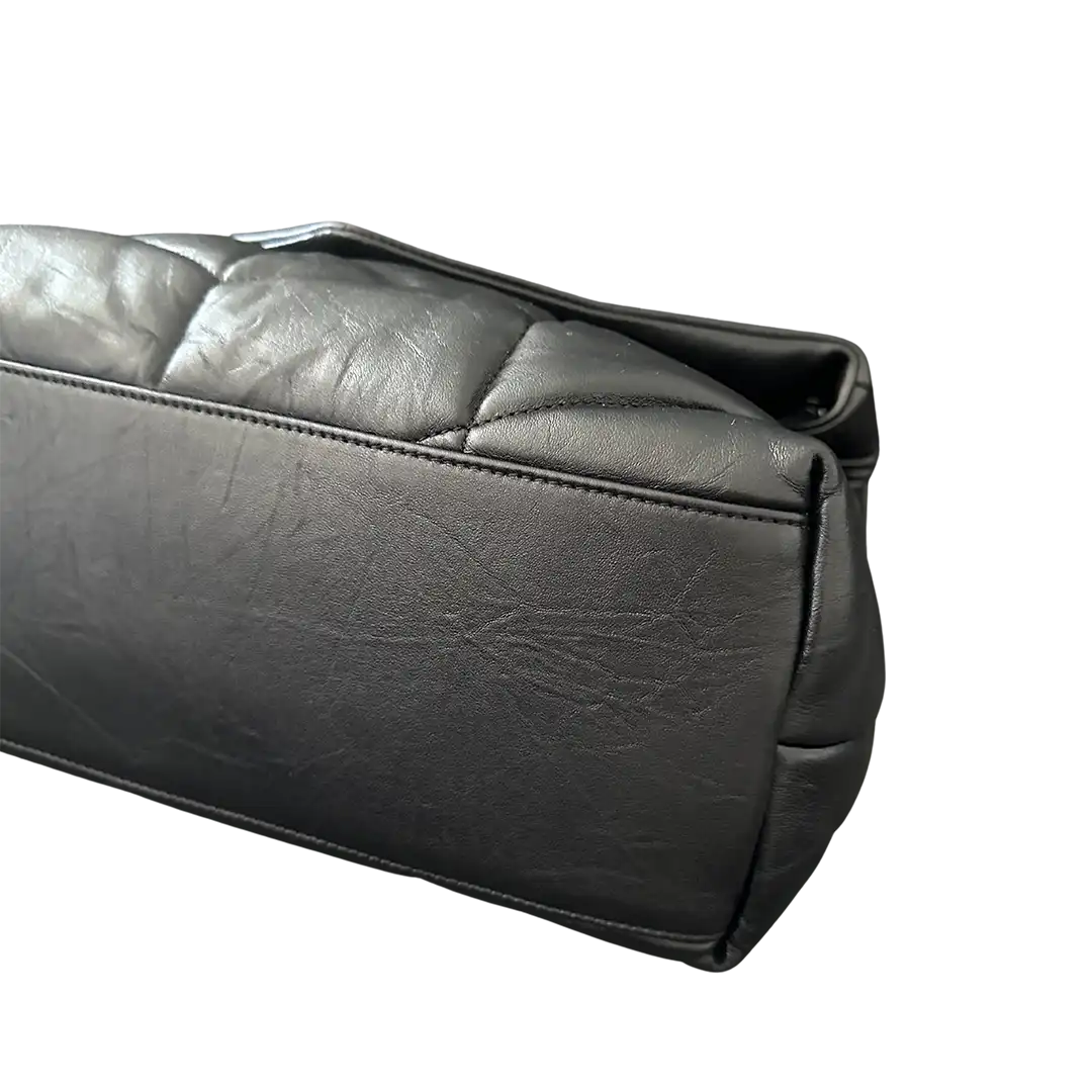 Saint Laurent LouLou Puffer Medium Handtasche All black Lammleder / sehr gut Saint Laurent