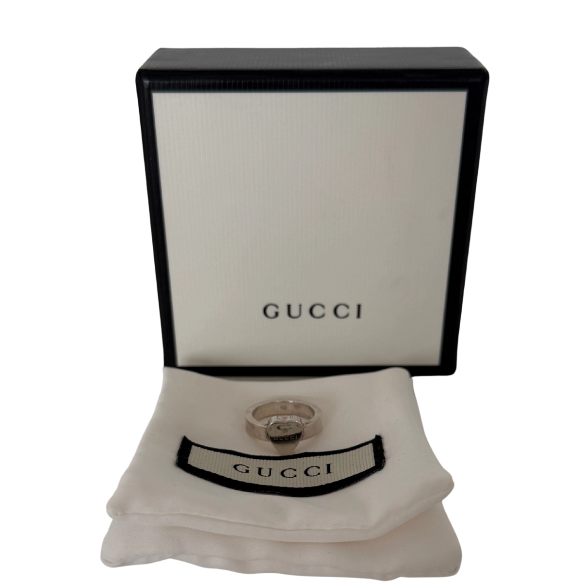 Gucci Ring mit Herz-Anhänger 925er silber Größe 10 / gut Gucci
