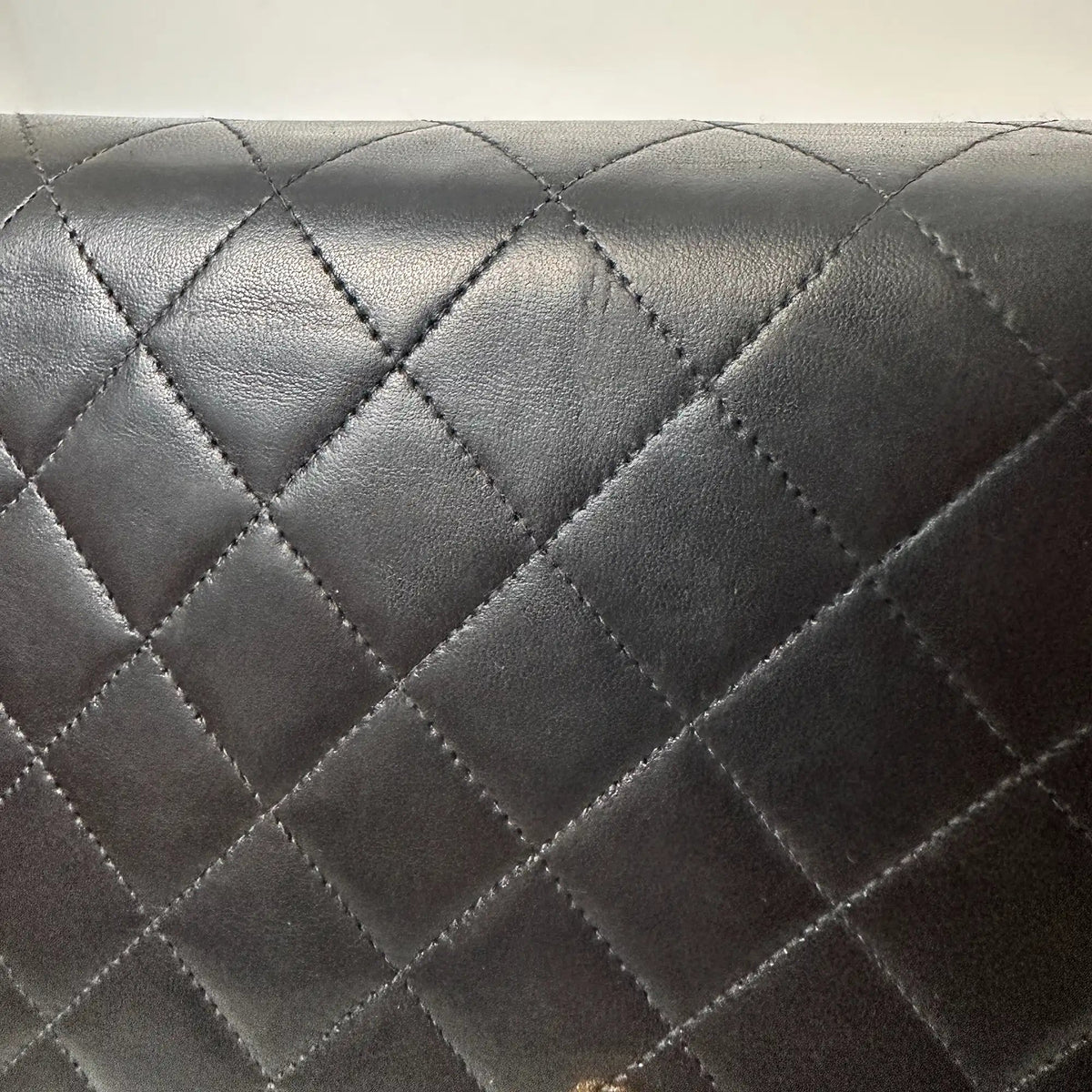 Chanel Timeless Wallet on Chain Vintage Lammleder schwarz mit ID Card / gut Chanel