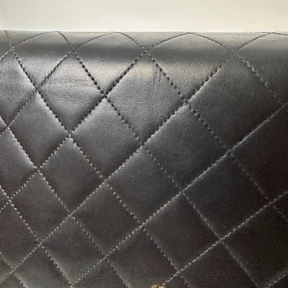 Chanel Timeless Wallet on Chain Vintage Lammleder schwarz mit ID Card / gut Chanel